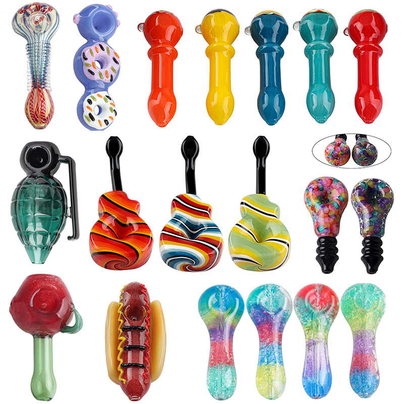 US Dichro Glass Spoon pipes 4.7 inch Smoking Handle Pipe For Tobacco