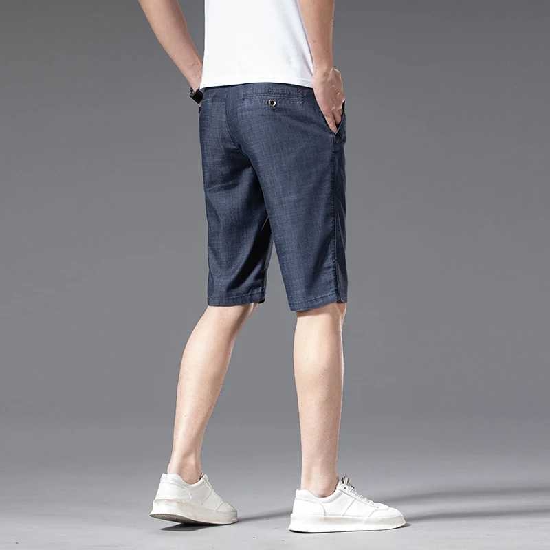 Classic style summer mens business thin denim shorts Lyocell fabric paired with stretch blue shorts mens brand W241226