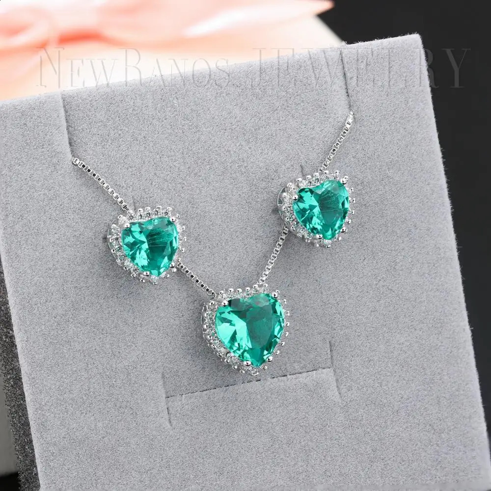 Small Heart Women Jewelry Sets Zirconias Pendant Necklace Earrings Set Statement Jewlery for Women Fashion Jewelry SQM009624 241226