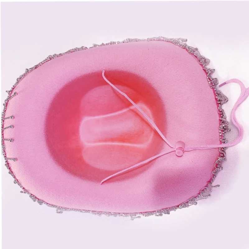 Adult denim hat Rhinestone edge hat perfect for womens themed parties in black white and pink W241225