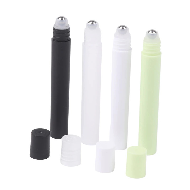 10ml ball bottle Empty Perfume Roll Roller Ball Bottle Plastic Stainless Steel Liquids Oil Container Refillable Bottles Holders 241225