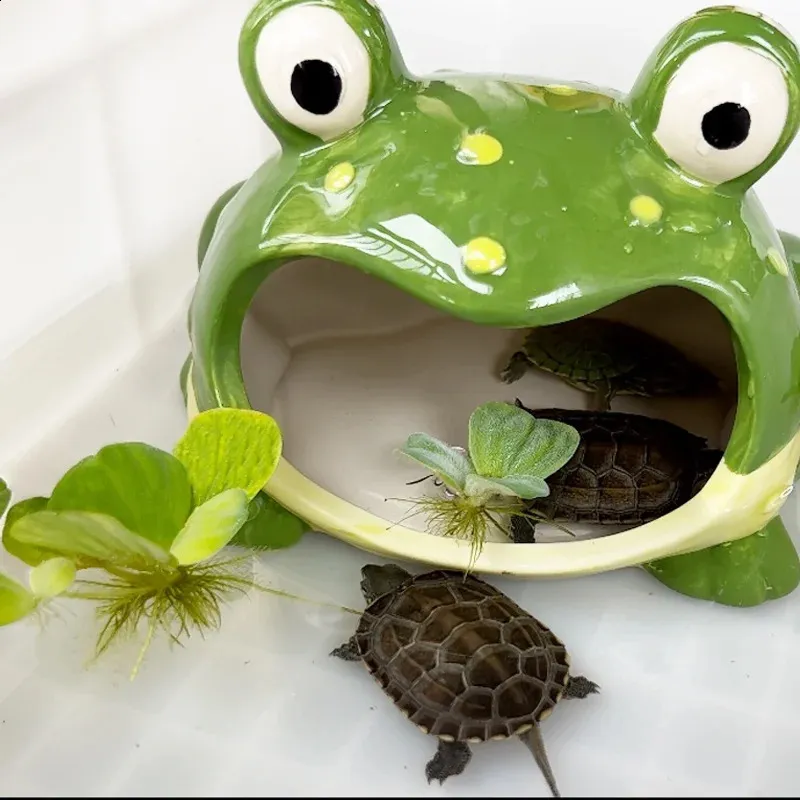 Turtle Pet House for Small Pet Items Ceramic Frog Cage for Lizard Tree Turtles Tree Frog Hamster Pet Products Reptiles