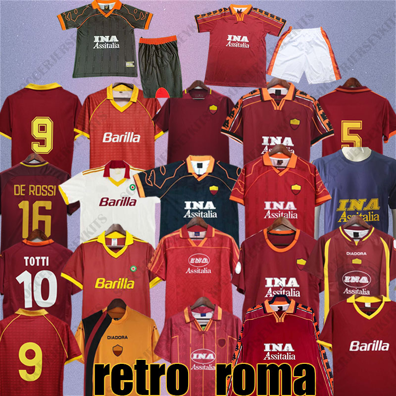 Top 00 01 02 Retro soccer jerseys TOTTI football shirt 89 90 91 92 94 95 96 98 99 BATISTUTA jersey Classic maillot de foot Nakata Montella ROMA