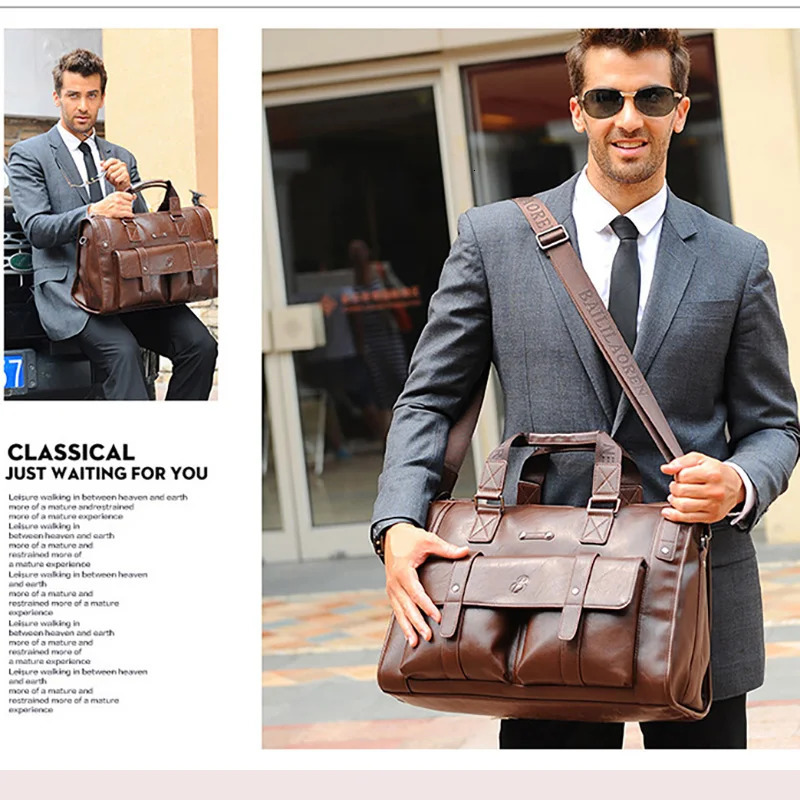 Men Briefcase Bag High Quality Business PU Leather Shoulder Messenger Bags Office Handbag Laptop bag 241225