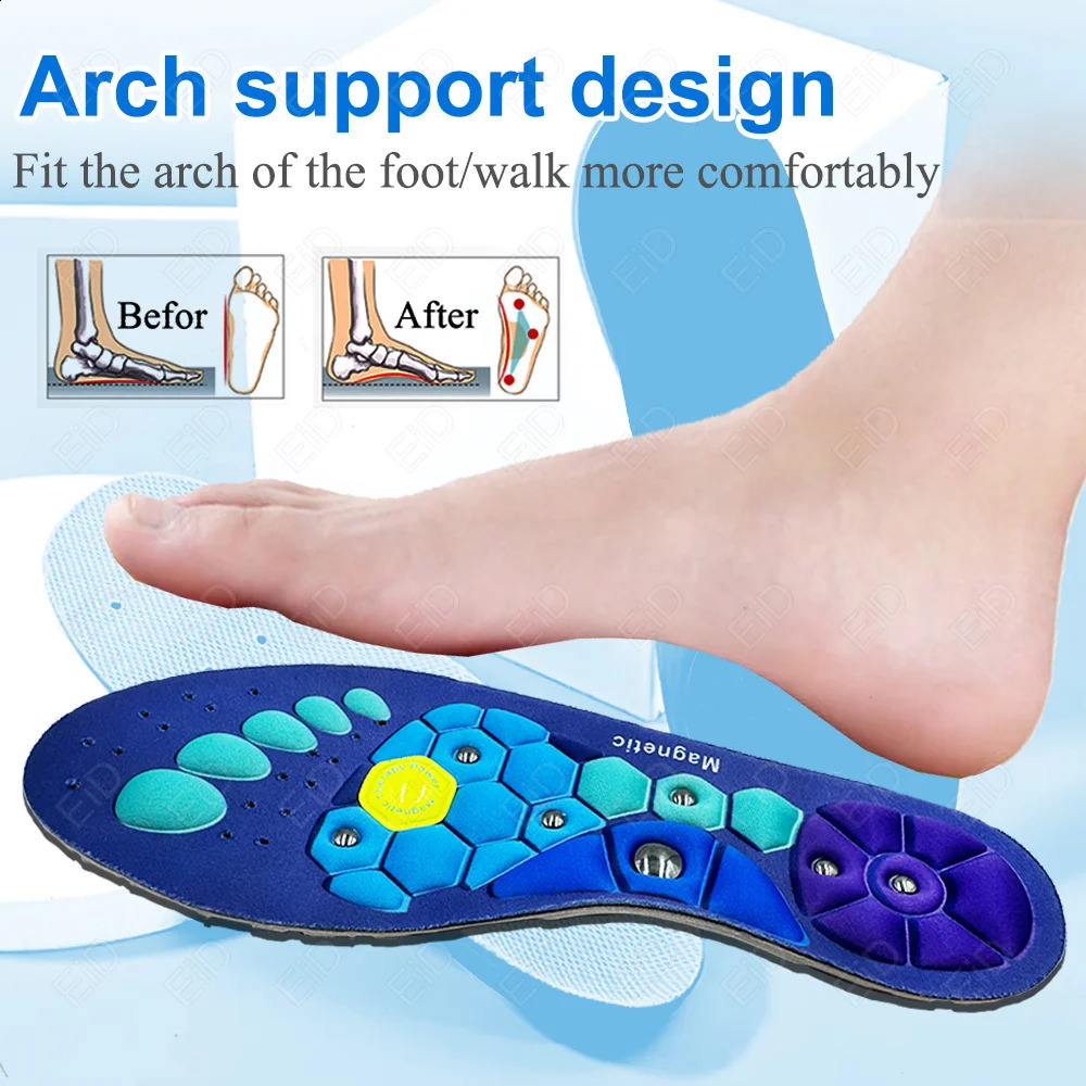 1 Pair Acupressure Insoles Foot Massage Magnetic Massage Comfort Insoles with Foot Therapy for Blood Circulation Pain Relief 241226