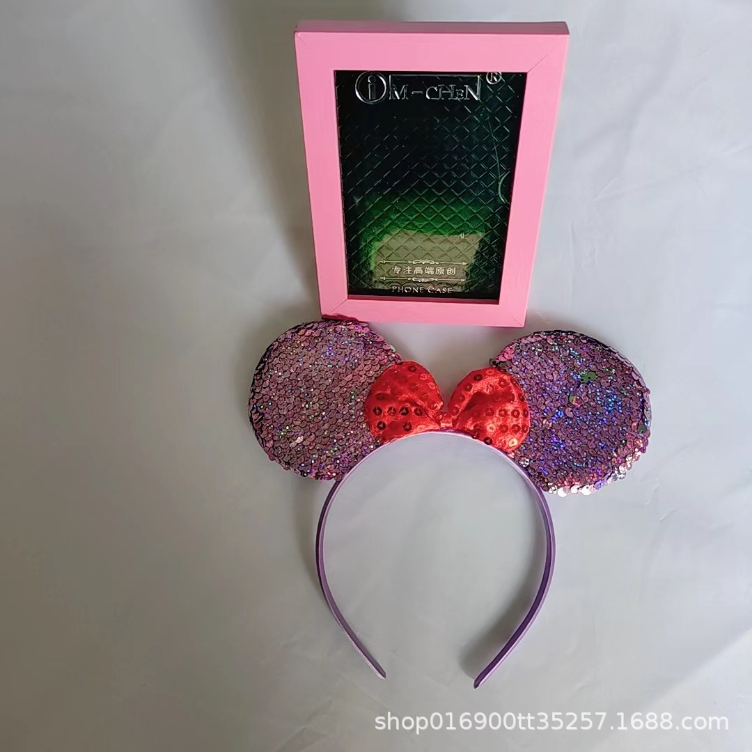 Butterfly bow headband amusement park Mickey Mouse polka dot headband rabbit ear headband adult children hair accessories female
