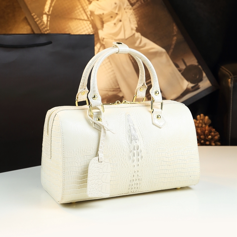 Genuine Leather Crocodile Pattern Women's Handbags Large Capacity Lady Shoulder Messenger Bag Mom Banquet Pillow Bags Fashion