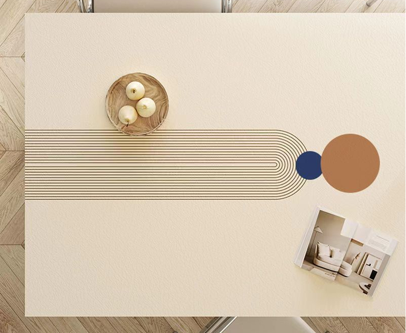 Waterproof and Oil-proof Leave-in Washable Rectangular Nordic Light Dining Table Mat L-3