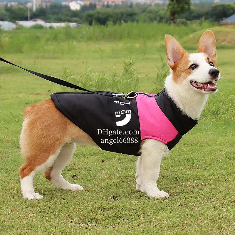 The Face Jacket Designer Apparel Waterproof Winter Coat, Cold Weather Dog Clothes Sport Vest with Zipper Closure and Leash Ring for Walking Hiking L A