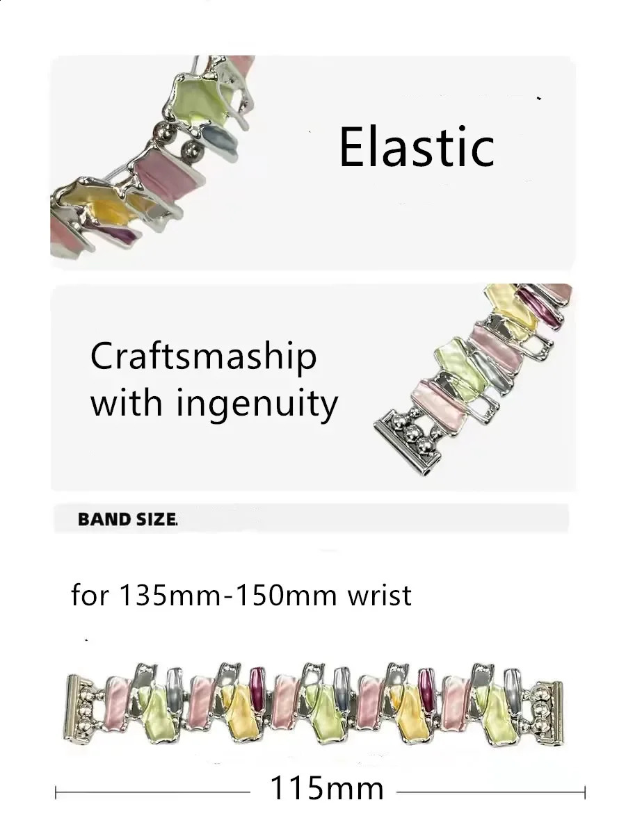 Elastic Metal Strap for Watch 7 6 5 4 3 Active 40/44mm Women Band for Amazfit GTR 41mm 3 42/46 241220