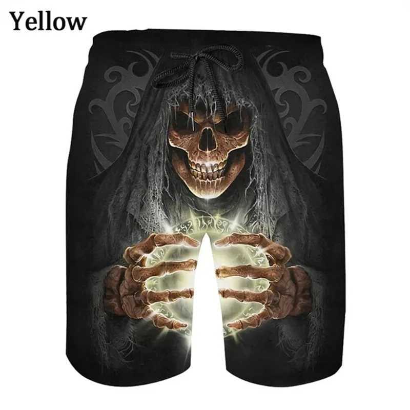 Trend Skull 3D Printed Casual Shorts Summer Neutral Street Gothic Personalized Cool Sports Shorts W241226