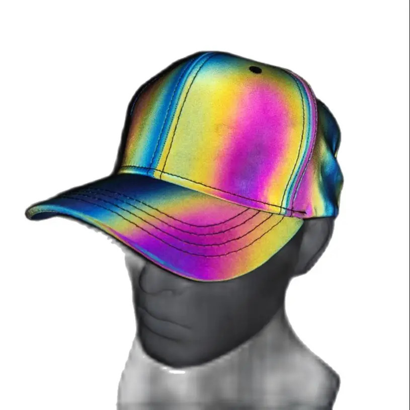 Men night reflective baseball cap street hip hop sport hat unisex adjustable nightclub stage performance 241225