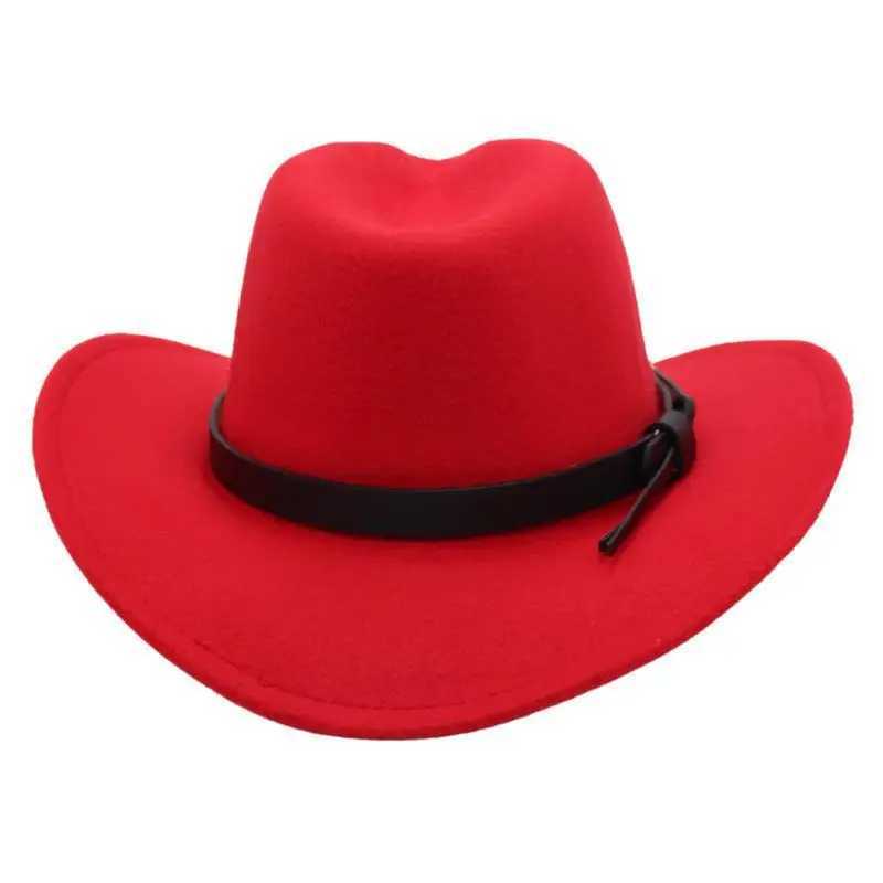 Western cowboy hat turquoise band hot pink curve Brim Felt Panama C cowboy hat Fedoras parent and child sun hat adult and child W241225