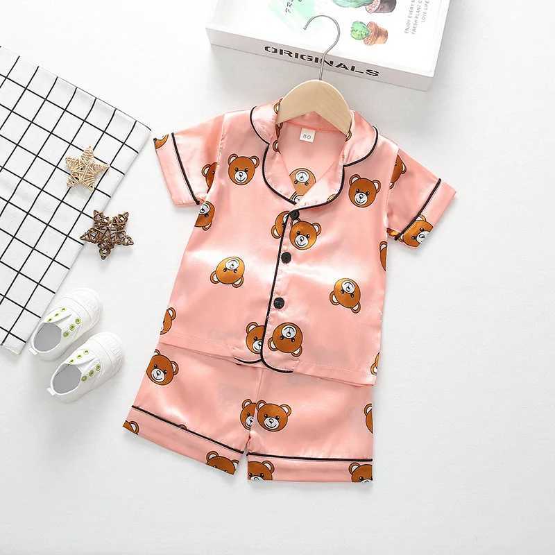 Clothing Sets New Baby Boys Clothes Suit Summer Children Girls Sleepwear Shirt Shorts 2Pcs/Sets Kids Pajamas Toddler Fashion Cartoon CostumeY241225L8Z