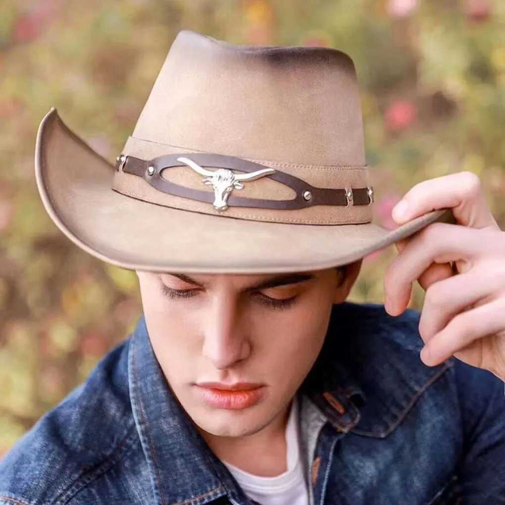 Sunshade Cowboy Hat Western Cowboy Hat Wide Brim Sunhat Party Travel Outdoor C Classic Retro W241225