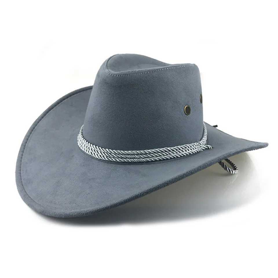 New artificial suede Western cowboy hat retro big edge gentleman cowboy girl jazz hat holiday party role-playing hat W241225