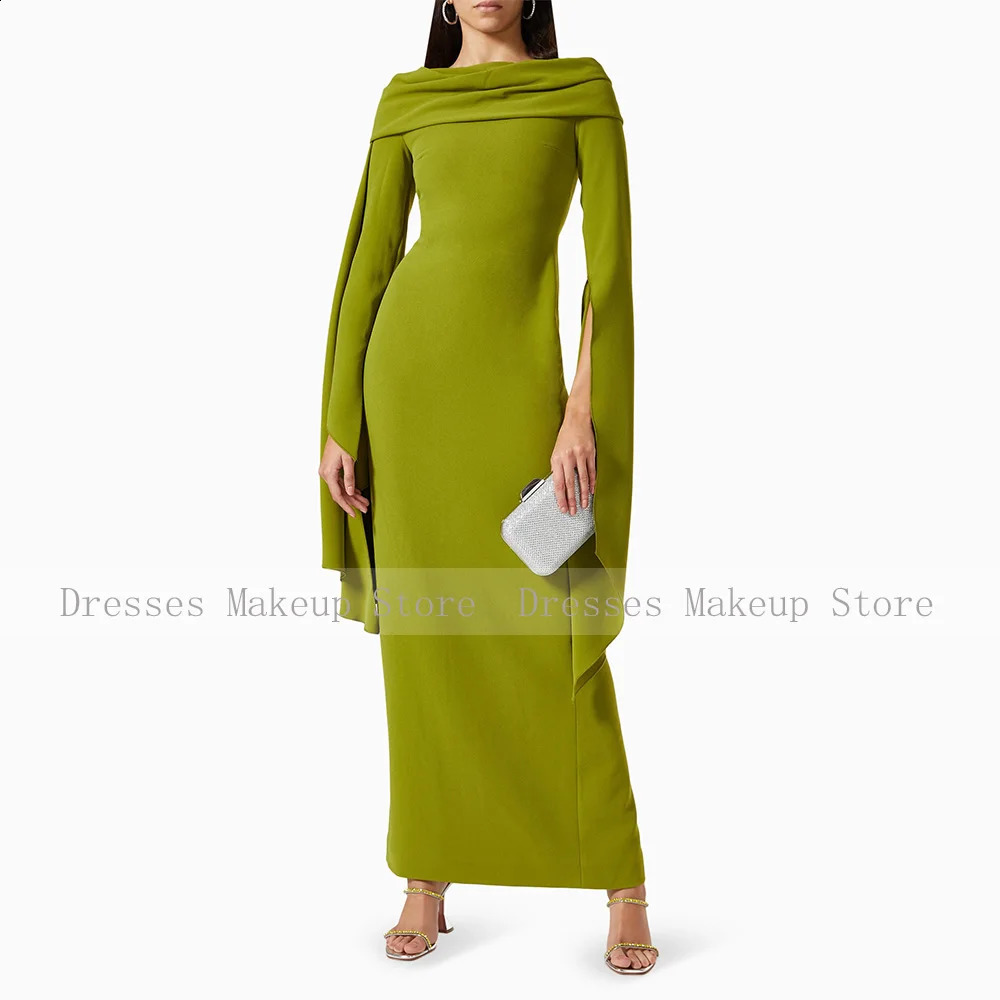 Black Wedding Guest Gowns for Women Off the Shoulder Column Formal Party Dresses Maxi Long Sleeves Elegant Evening Dress 241223