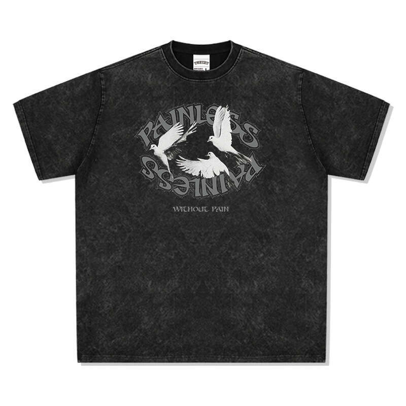 New Short Sleeve T-shirts for Men and Women American China-Chic Cotton Casual Spring/Summer Thin Top