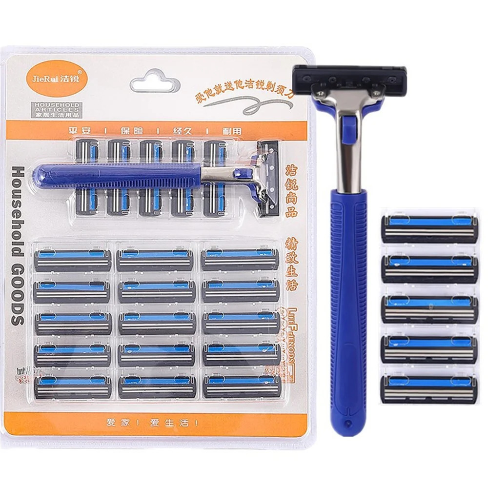 20pcs Shaving Manual Blade MenS Shaver Replacement Blade Shaver Set Male Hand Shaver Blade Razor Shaving Knife Face Beard 241225