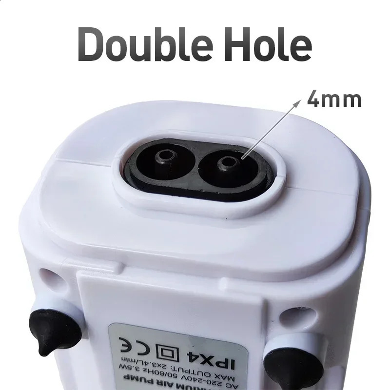 3.5W Double Hole 220V-240V Aquarium Silent Air Pump Adjustable Oxygen Pump 110V Fish Tank Bubble Pump Aquarium Air Compressor 241225