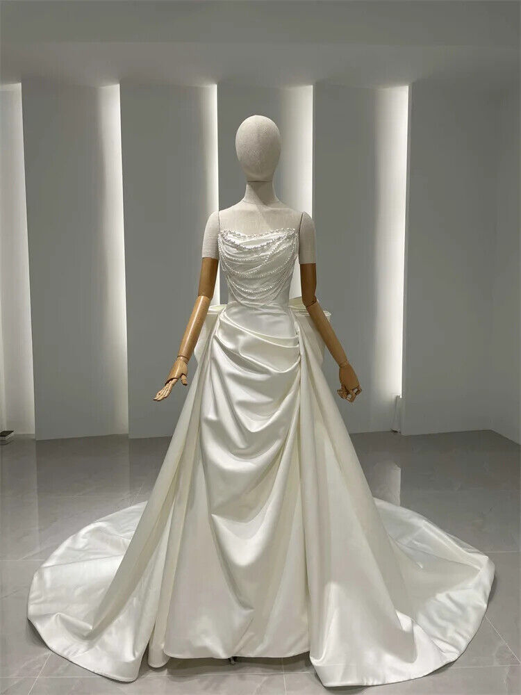 Romantic Ball Gown Wedding Dresses 2024 Sweetheart with Lace Appliques Beaded Bridal Dress Detachable Sleeve Tulle vestidos de novia 06