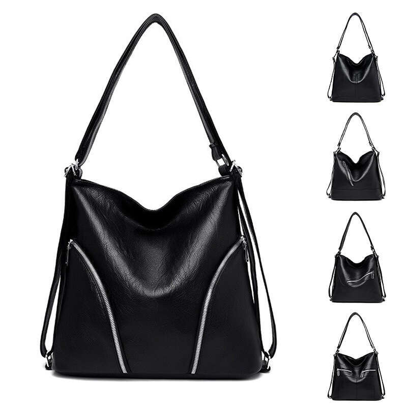 Tote single shoulder diagonal cross bags, large capacity casual travel backpacks, multi-purpose PU backpacks for women