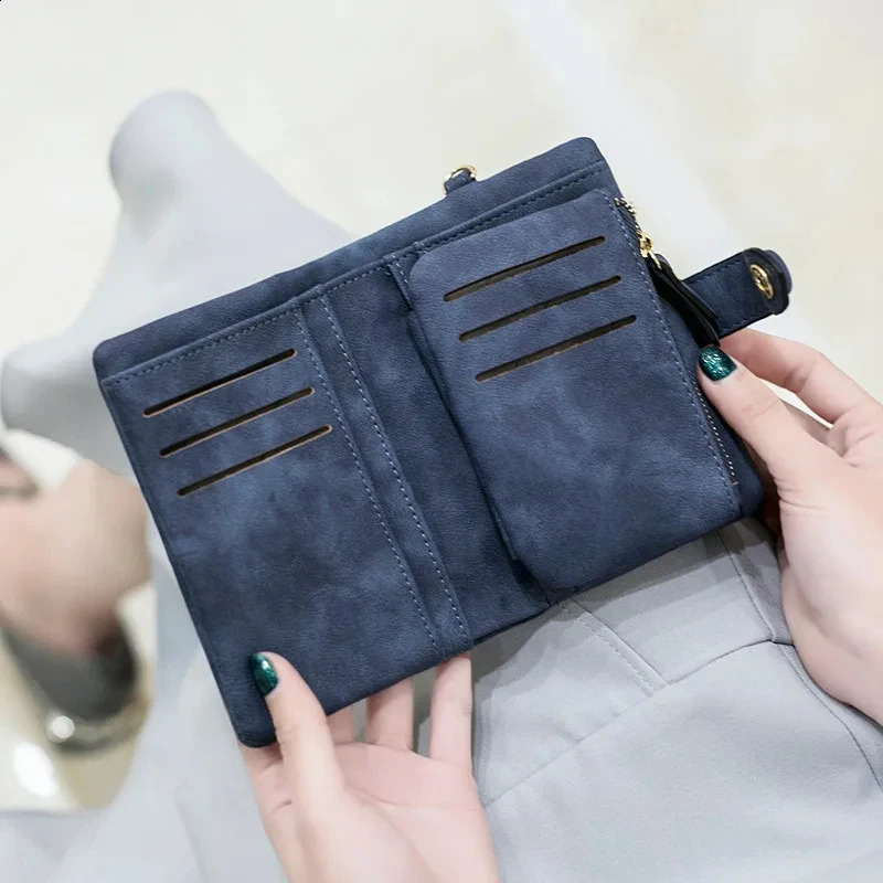 Women Wallets Short Hasp Pu Leather Purses Multifunctional Large Capacity Money Bag Small Solid Coin Card Holders Carteras 241224