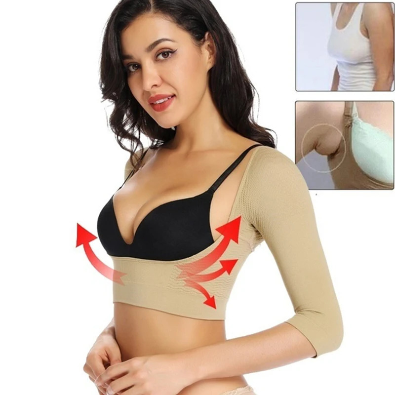 Upper Arm Shaper Women Shoulder Slimmer Compression Shapewear Sleeves Body Shaper Humpback Posture Corrector Back Support Tops 241225