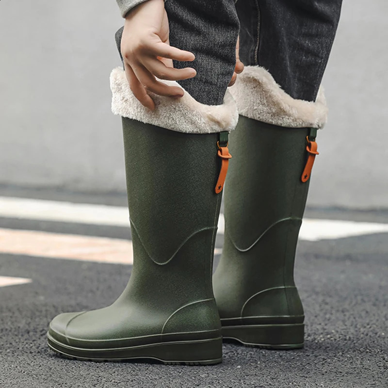 Rain Boots High-top Same Style for Men and Women Waterproof Shoes Long Boots Rubber Shoes Lightweight Non-slip Overshoes 241226