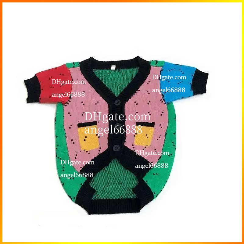 Winter Fashion Designer Clothes Jacquard Letter Pattern Soft Dog Puppy Pet Casual Clothing Cardigan Sweater Knitted Coat