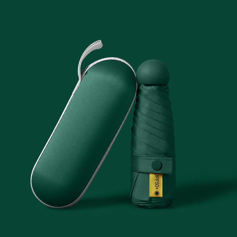 Black PVC Handheld Sunscreen Umbrella for Both Rains and Sunshine - Ideal for Men and Women's Outdoor Activities