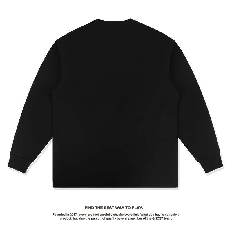 Design American boxing prints autumn winter men and women's long sleeved t-shirts with loose round necklines for a trendy look