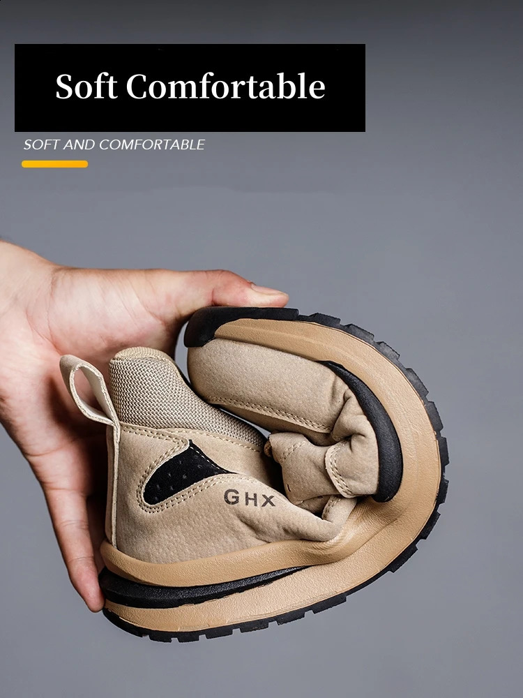 Men Work Safety Boots Autumn Winter Warm Indestructible Steel Toe Work Shoes Anti-Smashing Work Sneakers Protective Safety Shoes 241226