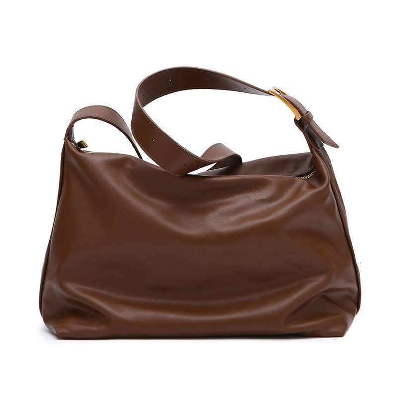 Korean Version Capacity Soft Collapse Extremely Simple Style Shoulder New Women's Large Tote Crossbody Bag, Student Bag