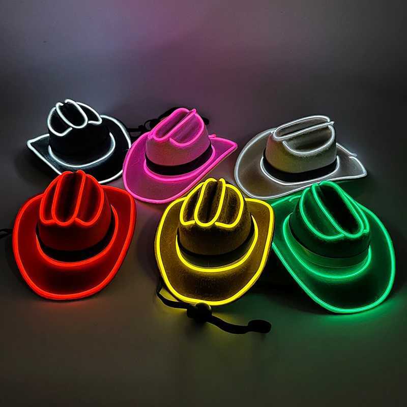 Interesting glowing pet hat for dogs cats mini glowing LED denim C photo props neon animal hat accessories W241225