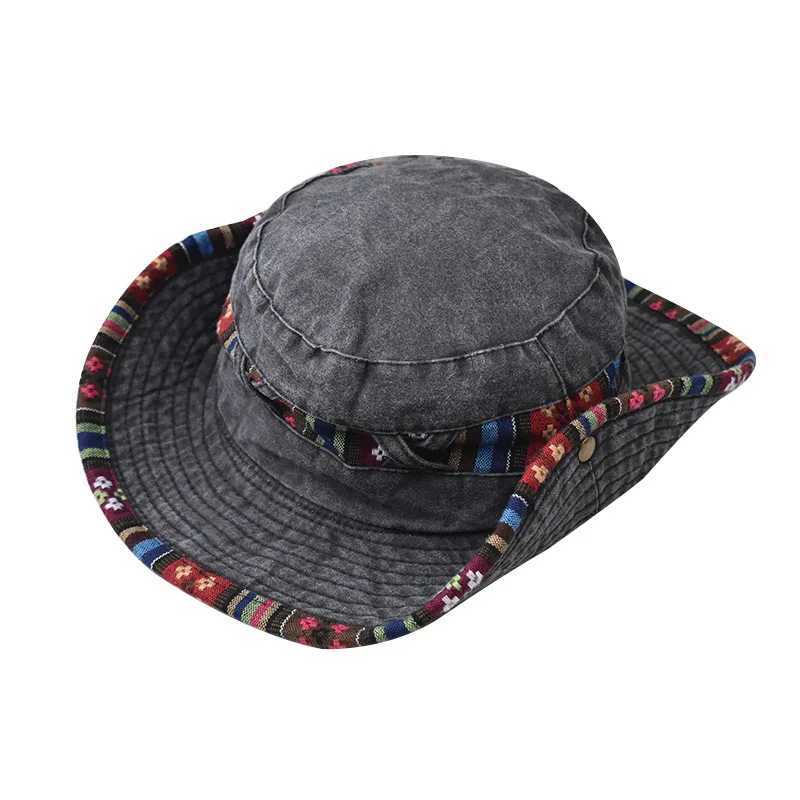 Foldable outdoor washable old cotton fisherman hat sun and shade hat breathable and sweat resistant W241225