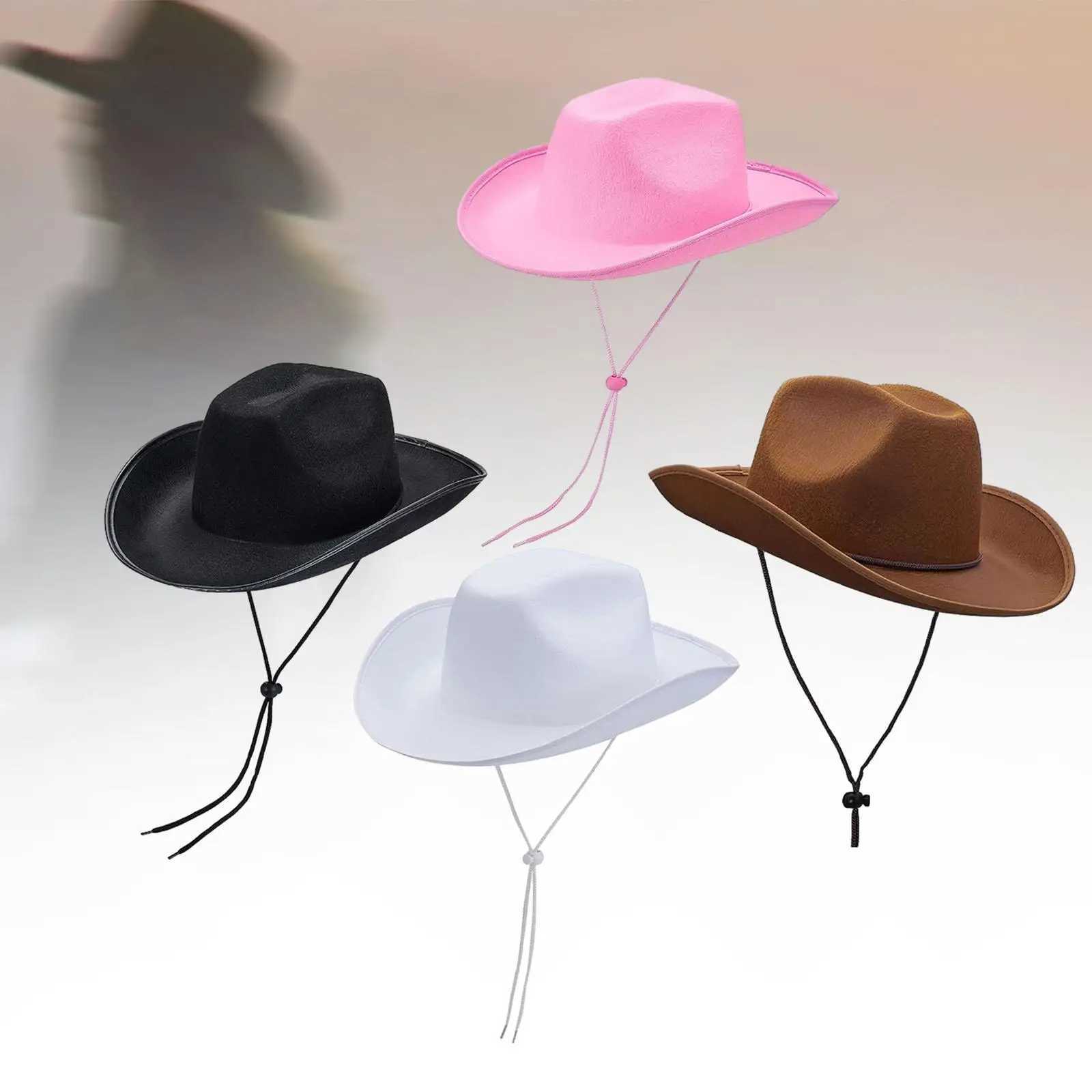 Cowboy hat gentlemans jazz hat casual Tren with adjustable Chin Str sun hat used for photo props holiday travel parties holidays W241225