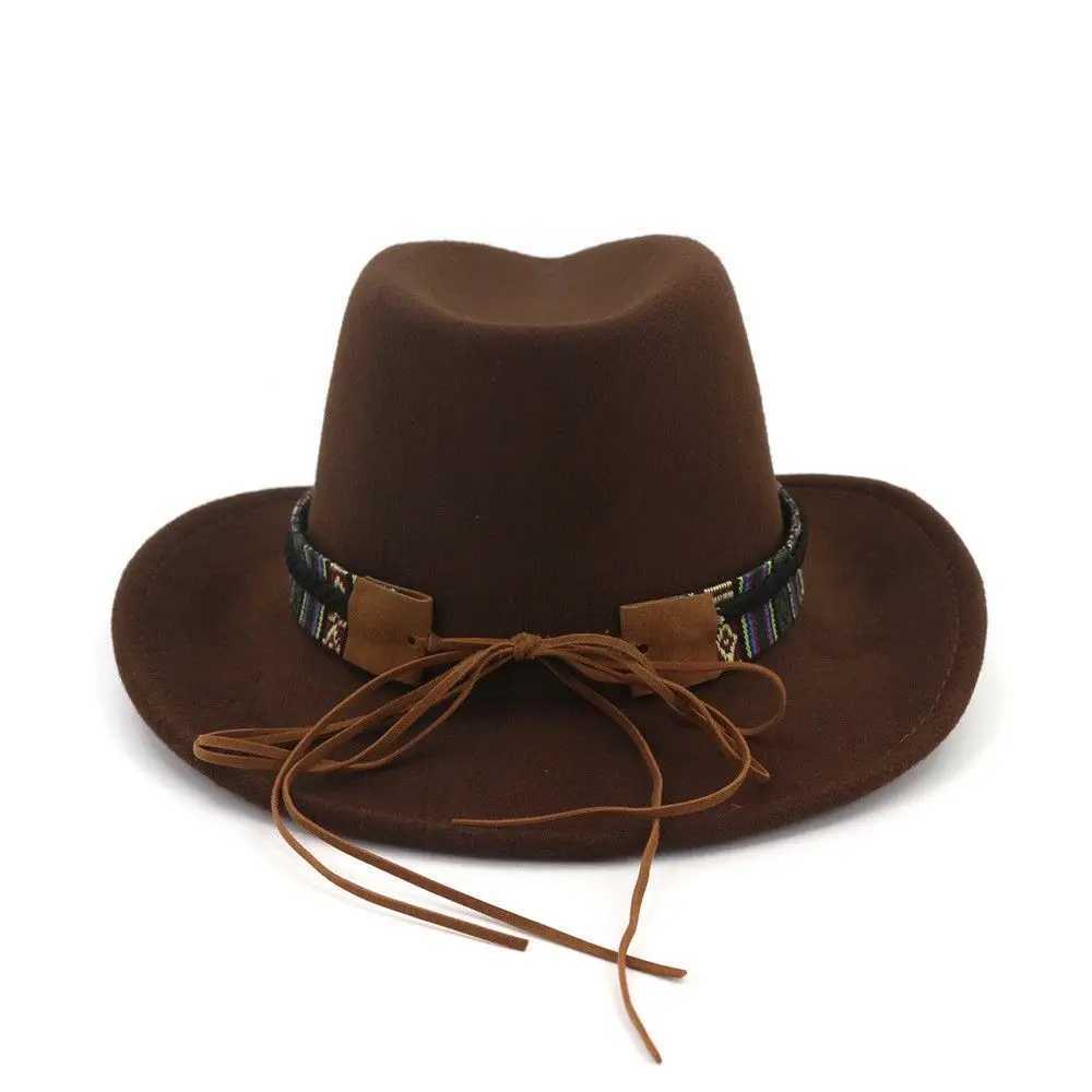 Mens and Womens Cowboy Hat Jazz Hat Curling Dance Performance Cs for Men Gorras Para Hombres Casquette Homme W241225
