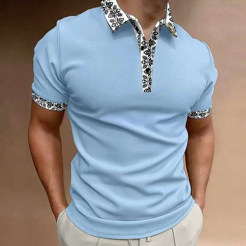 Fashion MenS Polo Shirt 3d Solid Color Printed Loose Oversized Shirt Men Clothing Summer Casual Short Sleeved Daily Street TopsXJ241225