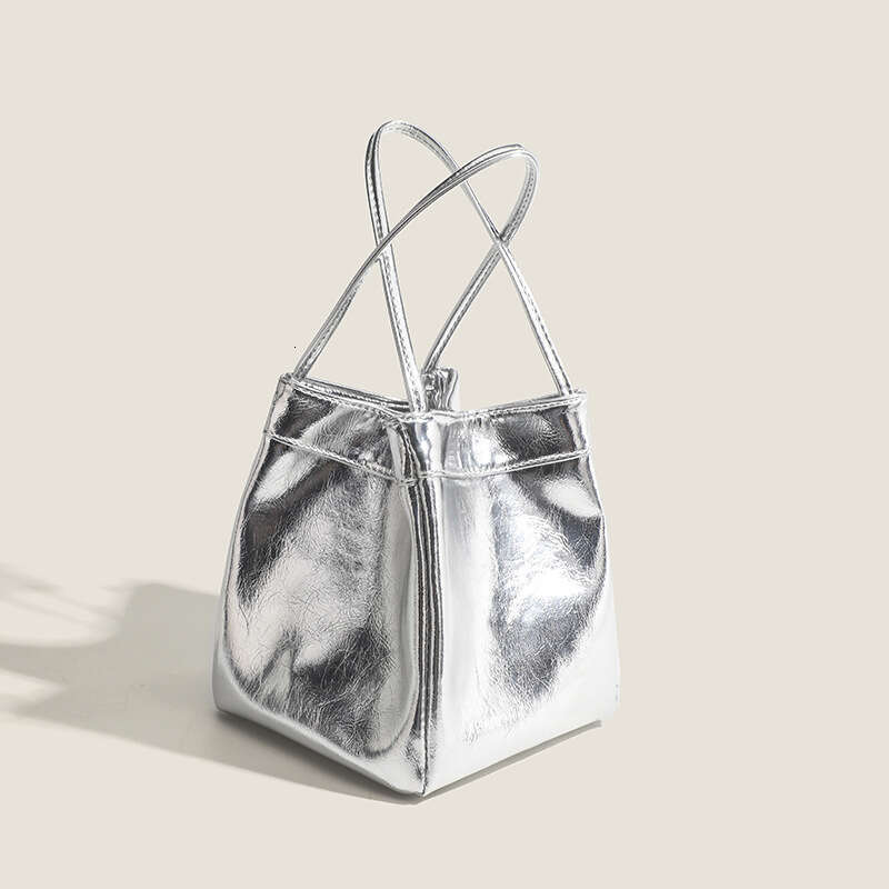 New Trendy Versatile Casual Korean Style Small Square Bucket Bag, Niche And Simple Underarm Handbag For Women