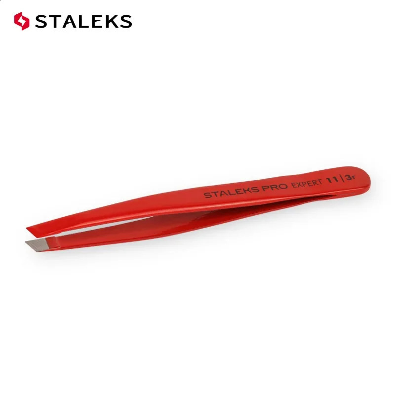 STALEKS TE-11/3 Oblique Mouth Eyebrows Tweezers Stainless Steel Beard Clips Tweezer Eyelash Extension Makeup Tools 241223