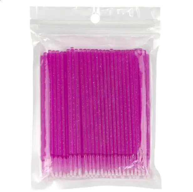 100bags 100pcs/bag Disposable MicroBrush Eyelashes Extension Individual Lash Removing Swab Micro Brush Eyelash Extension Tools 241226
