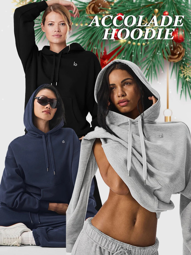 Accolade Hoodie Goddess Solid Color Loose Sports Running Neutral Comfortable Warm Top Casual Drawstring Long Sleeve 241225