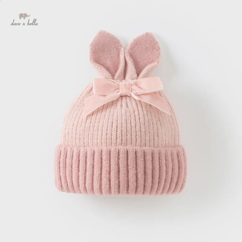 Dave Bella Winter Baby Hat Pink Ear Knit for Kids Warm Cap Girls Boys Windproof Beanies Infant DB4243031 241225