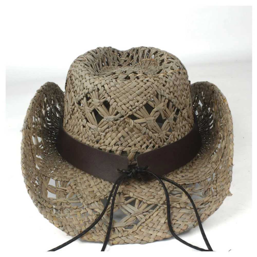 100% Mens Handmade Western Cowboy Hat Wide Brim Hat Outdoor Sombrero Hombre Cowboy Hat W241225