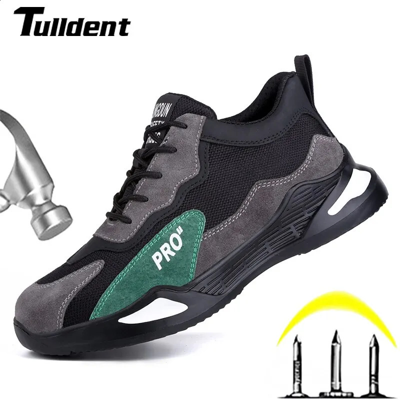 Fashion Safety Shoes Men Boots Steel Toe Shoes Men Puncture-Proof Work Sneakers Male Shoes Work Boots Indestructible Footwear 241226