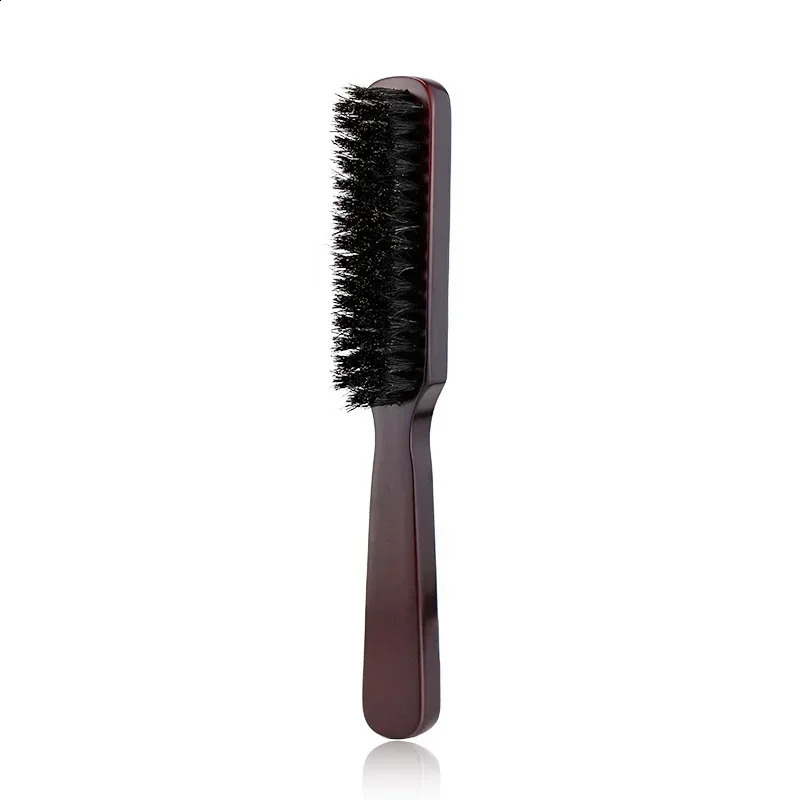 Men Beard Brush Wood Handle Boar Bristle Moustache Cleaning Brush Hairdressing Anti Static Barber Hair Styling Comb Shaving Tool 241225