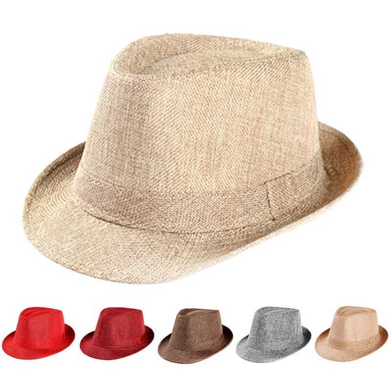 Breathable linen jazz hat mens summer cheap 1920s classic Panama hat performance party costume fashionable denim Cs retro W241225