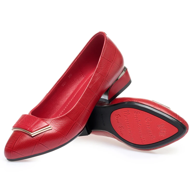 AIYUQI Dress Shoes Women Fashion Genuine Leather Women Spring Shoes Non Slip Low Heel Lady Office Shoes