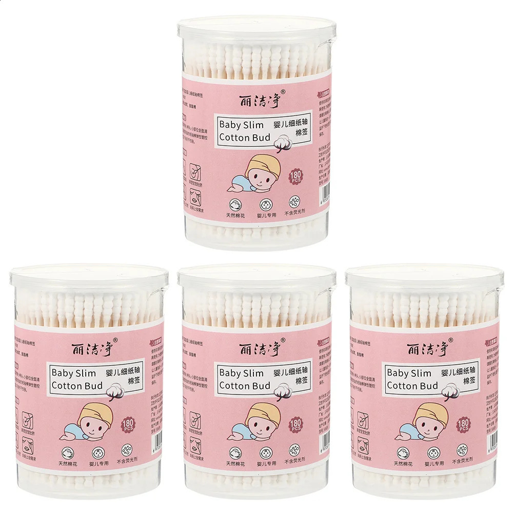 4 Boxes Cotton Swab Baby Swabs Care Buds Cleaning Tool for Double-ended Ear Multi-purpose Sticks 241226